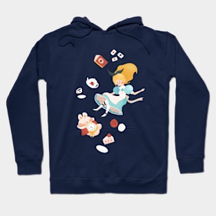 Alice and white rabbit in wonderland Hoodie